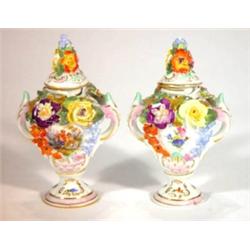 Twin handled Dresden porcelain vases and co…