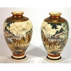 Pair of well detailed Japanese Satsuma vase…