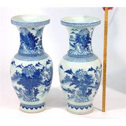 Large pair of Chinese blue and white floors…