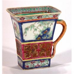 Cantonese style cup, hand enamelled in blue…