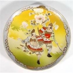 Japanese Satsuma pottery plate with hand pa…