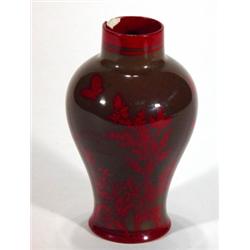 Red flambé Bernard Moore vase decorated wit…