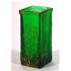 Image 1 : Green square based Daum Nancy glass vase wi…
