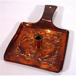 Arts and Crafts square copper chamberstick,…