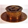 Image 1 : Circular Arts and Crafts copper inkwell emb…