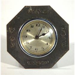 Hexagonal Libertys pewter Tudric clock, ret…