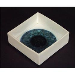 Square Troika dish decorated with a blue st…