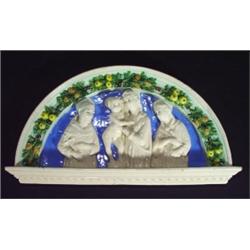 Semi-circular Della Robbia style pottery pl…