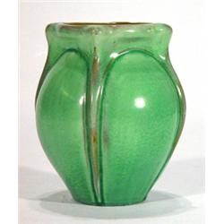 Art Nouveau style green glazed pottery vase…