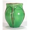 Image 1 : Art Nouveau style green glazed pottery vase…