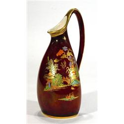 Crown Devon jug, hand enamelled and gilded …