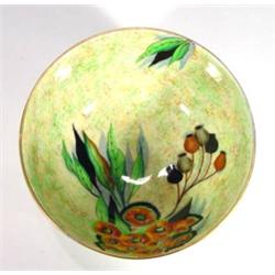 Art Deco Carltonware bowl, hand coloured an…