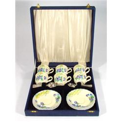 Cased Gwyndelynn teaset comprised six cups,…