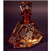 Image 1 : Amber and clear cut glass decanter and stop…