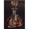 Image 1 : Amber and clear cut glass decanter with sto…