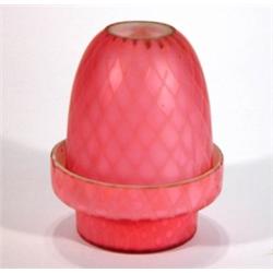 Pink Burmese glass nightlight shade on base…