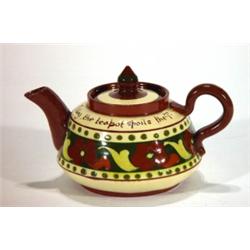 Hand painted Mottoware teapot decorated wit…