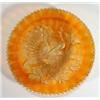 Image 1 : Orange carnival glass plate, impressed with…