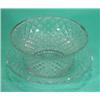 Image 1 : Cut glass fruit bowl on base, 25cm diameter…