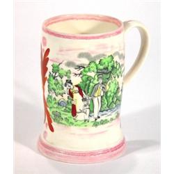 Pink Sunderland lustre musical tankard, han…