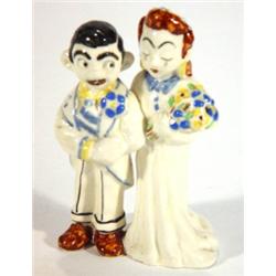 Hand painted pottery figure group of Clark …