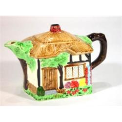 Hand painted musical pottery cottage teapot…