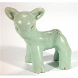 Mint green glazed Denby cottontail man, 13c…