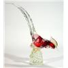 Image 1 : Red and clear glass Murano cockerel with go…