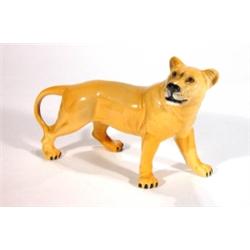 Hand painted Beswick standing lioness, mark…