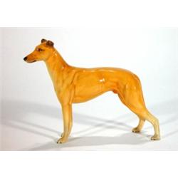 Hand painted Beswick tan greyhound, marks t…