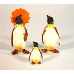 Hand painted Beswick three piece penguin fa…