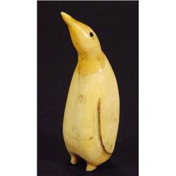 Cast ivory standing penguin with ebony inse…