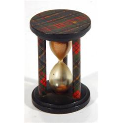 Circular based Tartanware egg timer, 8cm hi…