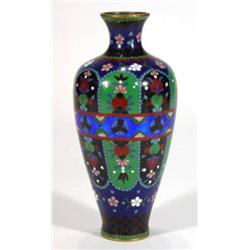 Cloisonne vase enamelled with panels of flo…