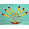 Image 1 : Art Deco yellow and red plastic circular si…