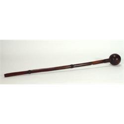 Hardwood African club with globular handle …