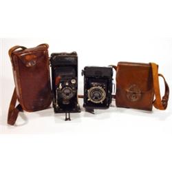 Leather cased Carl Zeiss Ikon camera and a …