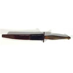 Brass handled commando's knife in leather s…