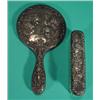 Image 1 : Modern silver hand mirror and matching brus…