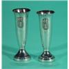 Image 1 : Pair of small silver plated vases with appl…