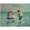 Pair of gilt framed oil onto boards in the …