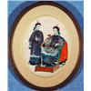 Image 1 : Pair of oval framed oriental watercolour on…