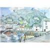 Image 1 : Framed watercolour 'Polperro the Harbour' b…