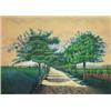 Image 1 : Framed watercolour 'French Avenue of Trees'…