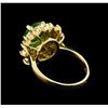 Image 2 : 2.11 ctw Tsavorite Garnet and Diamond Ring - 14KT Yellow Gold