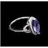 Image 1 : 2.05 ctw Tanzanite and Diamond Ring - 14KT White Gold