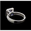 Image 3 : 1.80 ctw Sapphire and Diamond Ring - 14KT White Gold