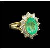 Image 1 : 4.78 ctw Emerald and Diamond Ring - 14KT Yellow Gold