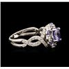 Image 3 : 14KT White Gold 1.85 ctw Tanzanite and Diamond Ring