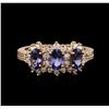 Image 2 : 14KT Rose Gold 1.32 ctw Tanzanite and Diamond Ring